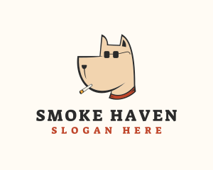 Cigarette Smoking Dog logo design