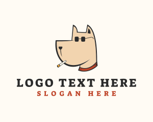 Animal Shelter - Cigarette Smoking Dog logo design