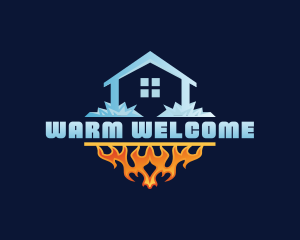 Warm Cooling HVAC logo design