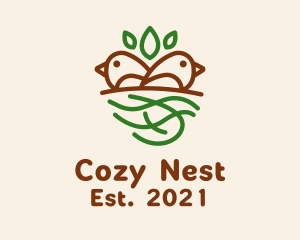 Nesting - Twin Bird Nest logo design