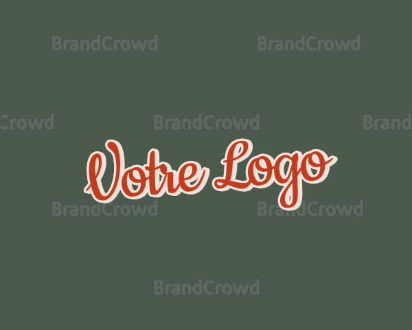 Retro Script Business Logo