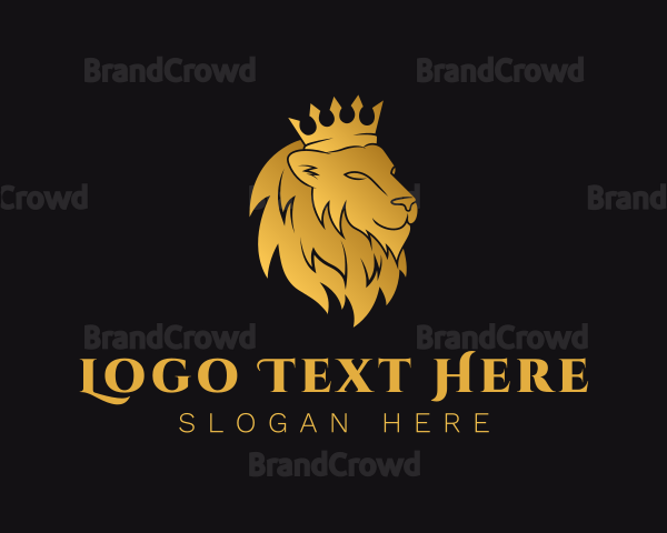 Gold Lion Crown Logo