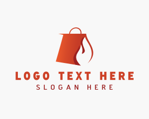 Heat - Flaming Shopping Bag logo design