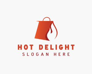 Flaming Shopping Bag logo design