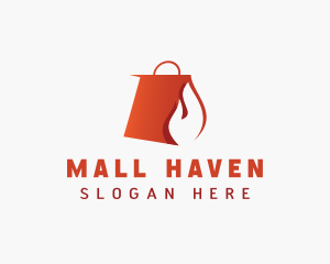 Flaming Shopping Bag logo design