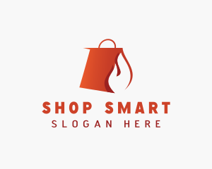 Shopping - Flaming Shopping Bag logo design
