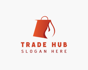 Marketplace - Flaming Shopping Bag logo design