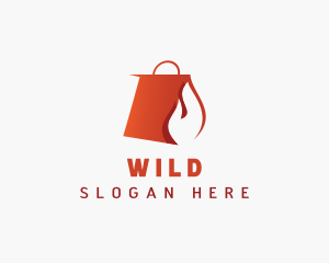 Marketplace - Flaming Shopping Bag logo design