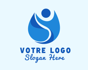 Dew - Water People Droplet logo design