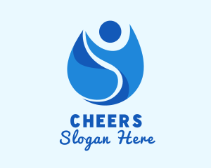 Wash - Water People Droplet logo design