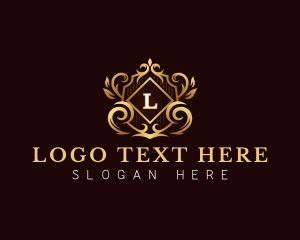 High End - Ornament Shield Crown logo design