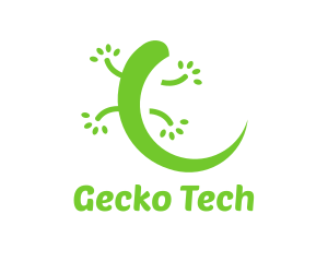 Green Gecko Reptile logo design