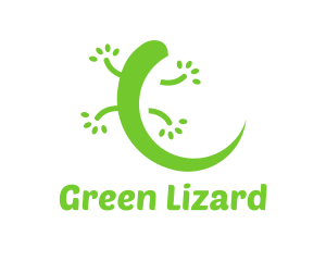 Iguana - Green Gecko Reptile logo design