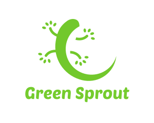 Green Gecko Reptile logo design