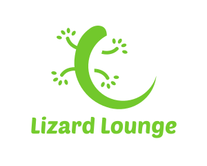 Lizard - Green Gecko Reptile logo design