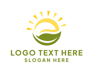Sunset - Sun Leaf Botanical logo design