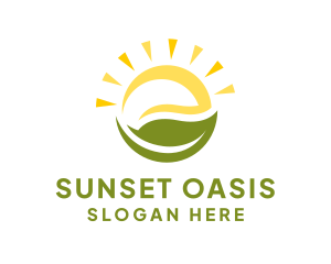 Sun Leaf Botanical logo design