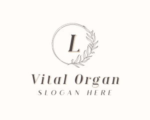 Organic Floral Wreath logo design