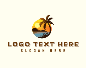 Palm - Summer Beach Travel logo design