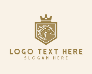 Steed - Royal Horse Shield logo design