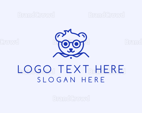 Cute Smart Bear Logo