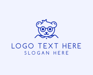 Smart - Cute Smart Bear logo design