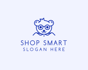 Cute Smart Bear logo design