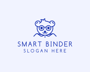 Cute Smart Bear logo design