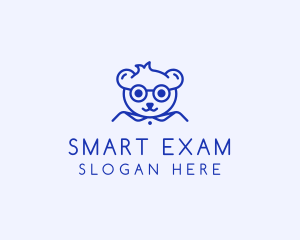 Cute Smart Bear logo design