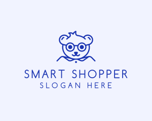 Cute Smart Bear logo design