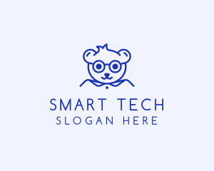 Smart - Cute Smart Bear logo design