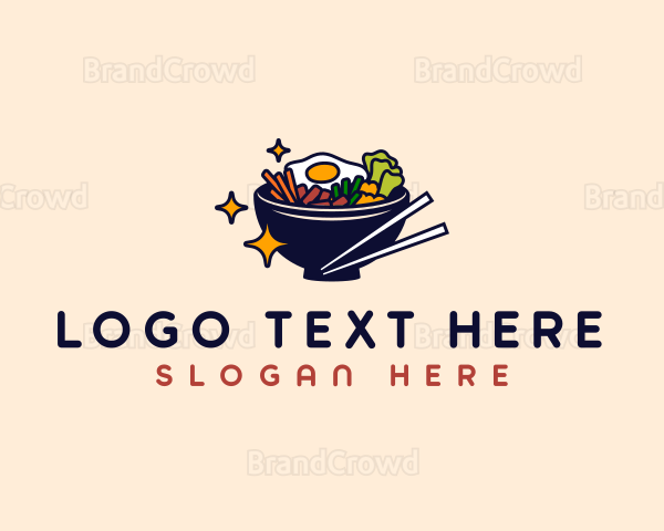 Bibimbap Food Bowl Logo