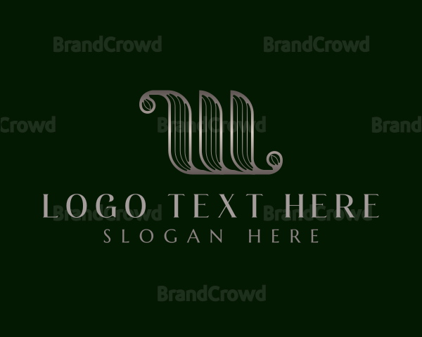Elegant Metallic Luxury Letter W Logo