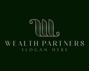 Elegant Metallic Luxury Letter W logo design