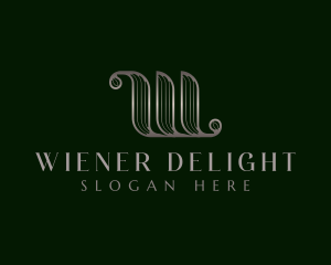 Elegant Metallic Luxury Letter W logo design