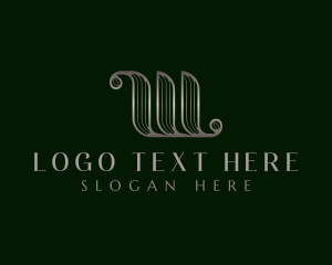 Retro - Elegant Metallic Luxury Letter W logo design