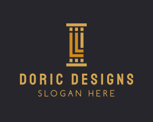 Doric - Stately Pillar Column logo design