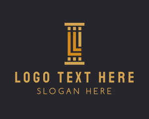 Letter L - Stately Pillar Column logo design