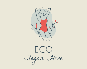 Woman Swimsuit Nature Logo