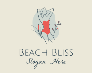 Woman Swimsuit Nature logo design