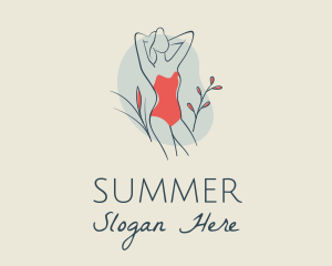 Woman Swimsuit Nature logo design