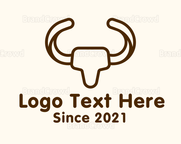 Monoline Bull Horns Logo