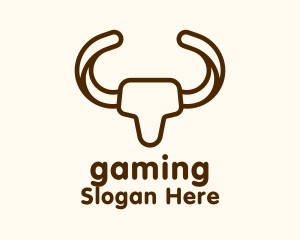 Monoline Bull Horns Logo