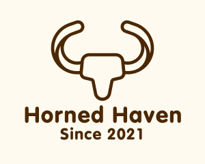 Monoline Bull Horns logo design