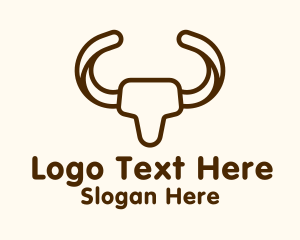 Monoline Bull Horns Logo