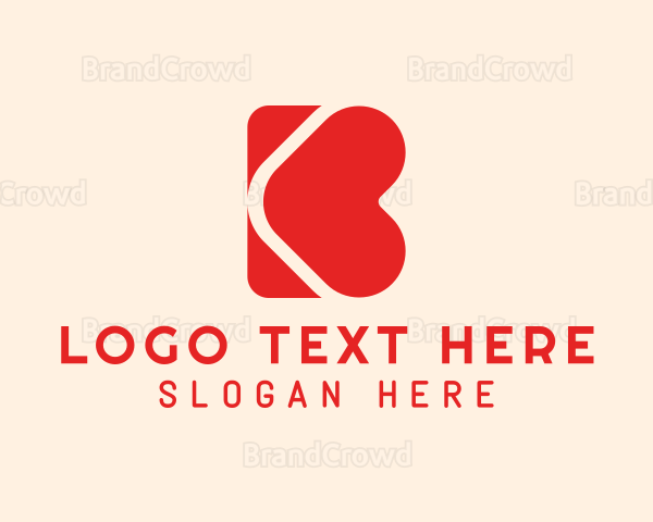 Red Heart Letter B Logo
