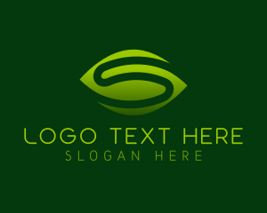 Green - Minimalist Leaf Letter S logo design