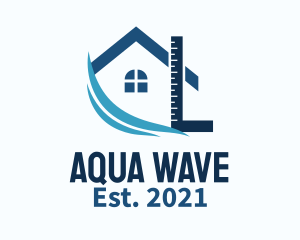 House Try Square Wave logo design