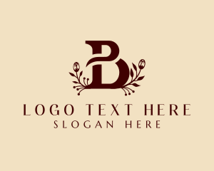 Floral Business Letter B logo design