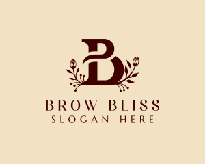 Floral Business Letter B logo design